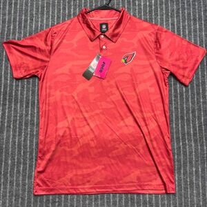 NFL Team Apparel Mens Arizona Cardinals Polo Size Large Red Camo FOCO Shirt NWT